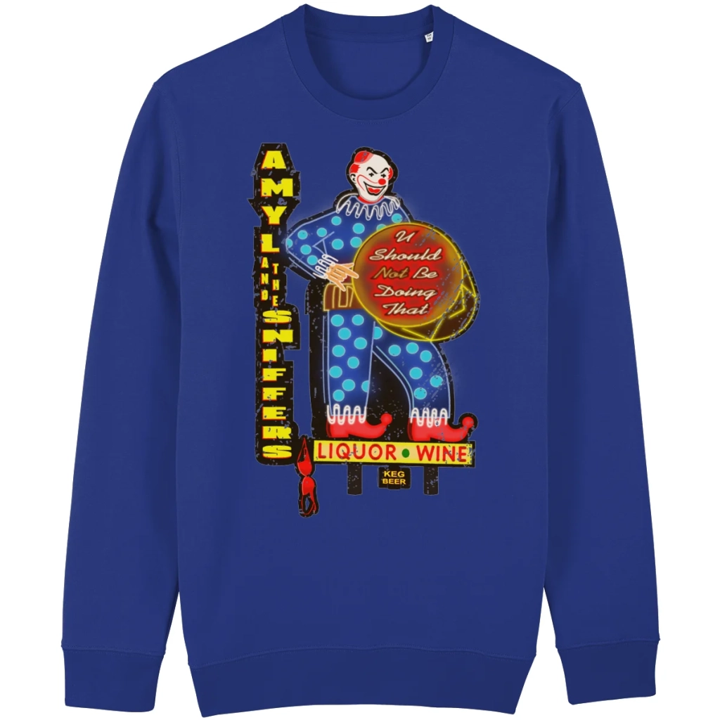 Amyl and the Sniffers inspired graphic sweater with punk rock design in relaxed unisex fit