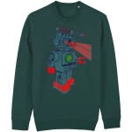 Retro robot graphic sweater with vintage sci-fi toy illustration in relaxed unisex fit