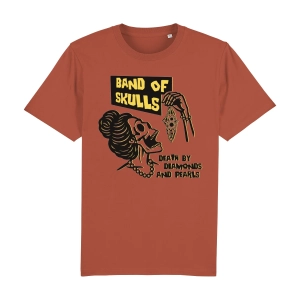 Band of Skulls skull graphic t-shirt with diamond and pearl fish design in organic cotton unisex fit