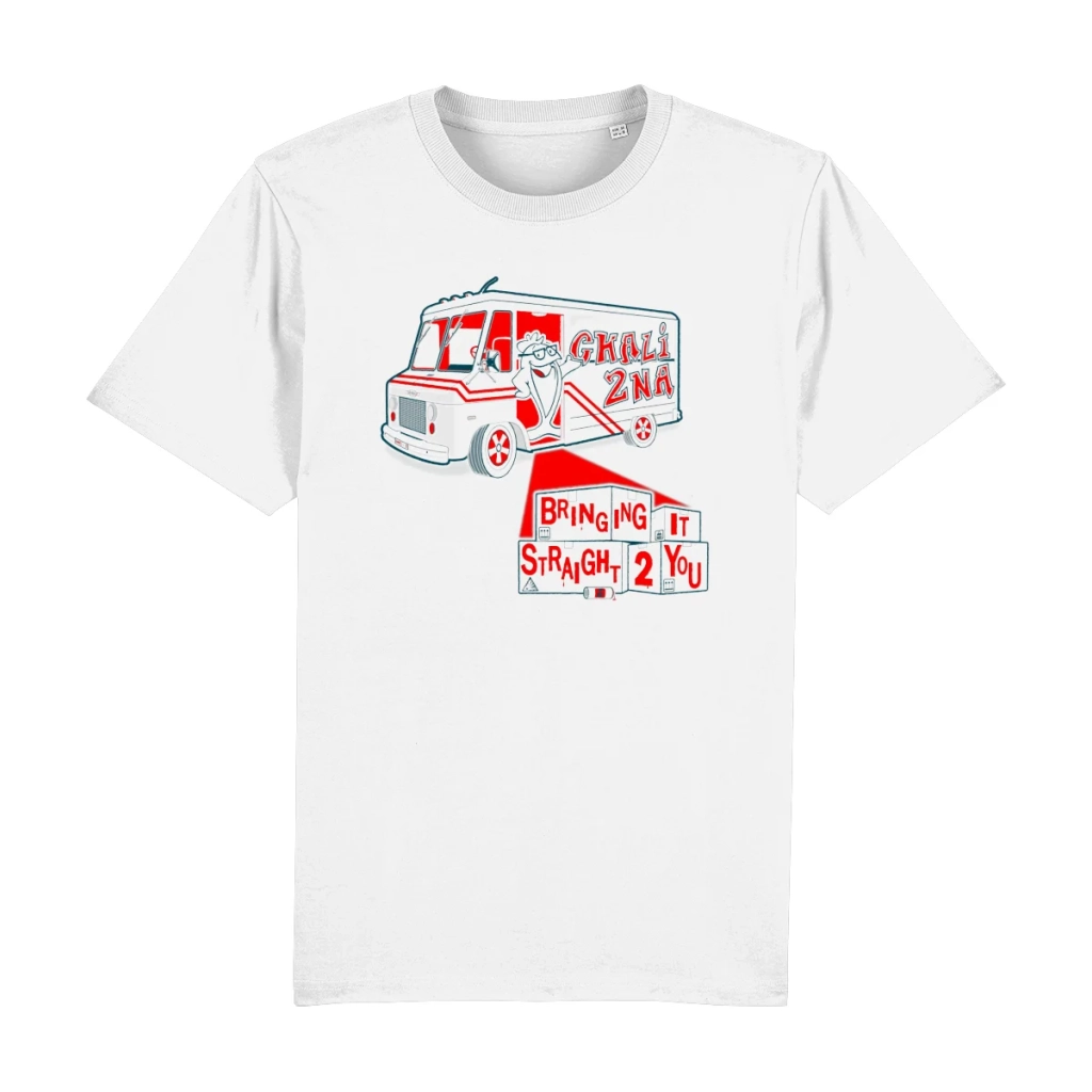 Chali 2na graphic t-shirt in white organic cotton unisex fit by Kootje Boef
