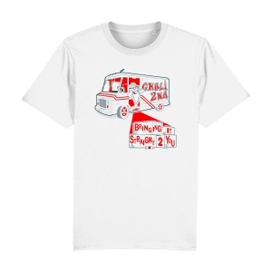 Chali 2na graphic t-shirt in white organic cotton unisex fit by Kootje Boef