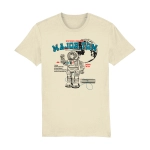 David Bowie graphic t-shirt with vintage toy robot inspired by Space Oddity in organic cotton unisex fit