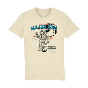 David Bowie graphic t-shirt with vintage toy robot inspired by Space Oddity in organic cotton unisex fit