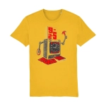 music inspired graphic t-shirt with robot time clock design 9-2-5