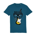 Buddy Holly Rave On t-shirt with glasses and Fender Stratocaster design
