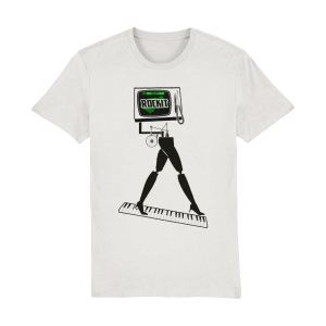 Herbie Hancock Rockit T-shirt in organic cotton with robotic electro music graphic design