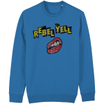 Rebel Yell graphic sweater inspired by Billy Idol with bold rock design in relaxed unisex fit